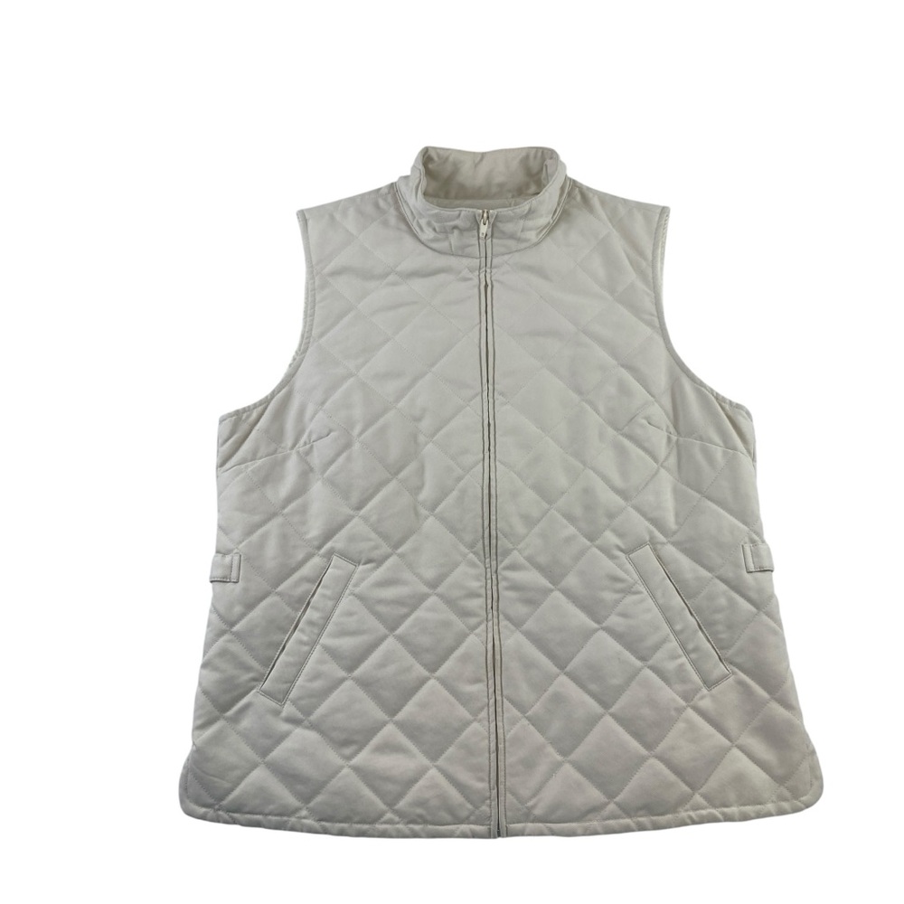 Orvis Women's Quilted Lightweight Poly-Filled Off-White Zip Front Vest Sz M